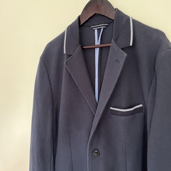 Gant Pique Weekender Fit Mens Summer Blazer Sportcoat Jacket, Dark Navy- Sz 50 - Picture 4 of 9